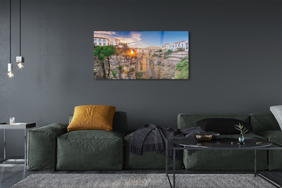 Quadro acrílico Pôr do sol na Ponte da Espanha