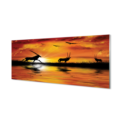 Quadro acrílico Lago dos pássaros oeste