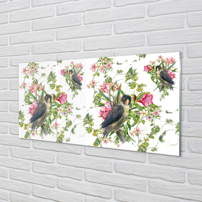 Quadro acrílico Pássaros em um galho