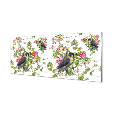 Quadro acrílico Pássaros em um galho