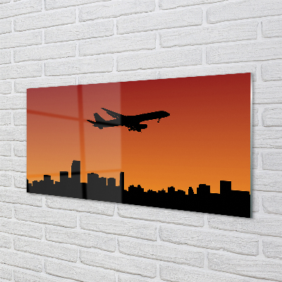 Quadro acrílico Pôr do sol e céu de avião