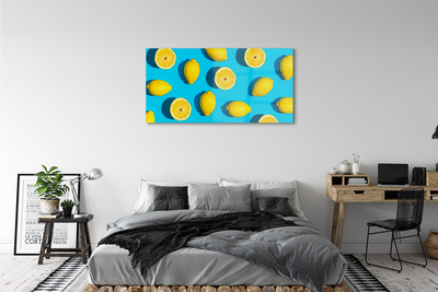 Quadro acrílico Limões em um fundo azul