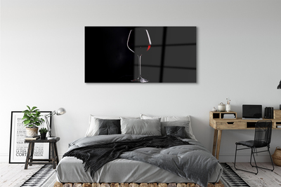 Quadro acrílico Fundo preto com uma taça de vinho