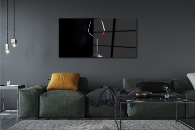 Quadro acrílico Fundo preto com uma taça de vinho