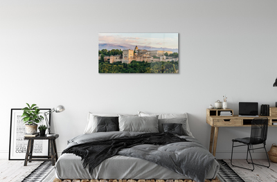 Quadro acrílico Espanha Castelo floresta montanhas