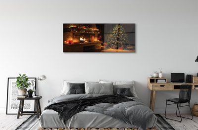 Quadro acrílico Decorações para lareira de árvore de Natal