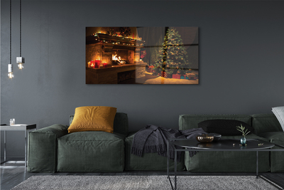 Quadro acrílico Decorações para lareira de árvore de Natal