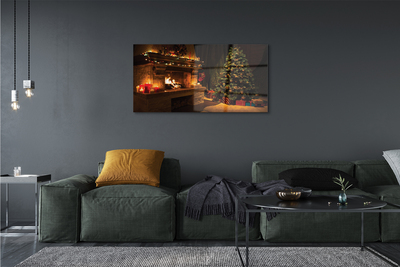 Quadro acrílico Decorações para lareira de árvore de Natal