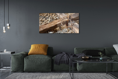 Pintura acrílica Cruz, pedras, espinhos