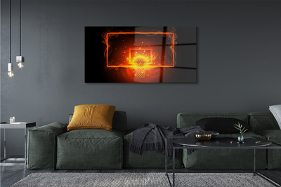 Pintura acrílica Bola de basquete de fogo