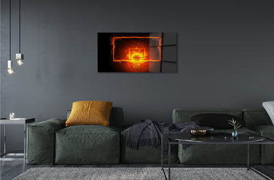 Pintura acrílica Bola de basquete de fogo