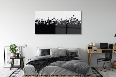 Quadro acrílico Notas em preto e branco