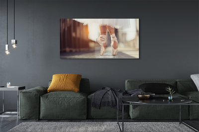 Quadro acrílico Pernas femininas com sapatilhas de balé brancas
