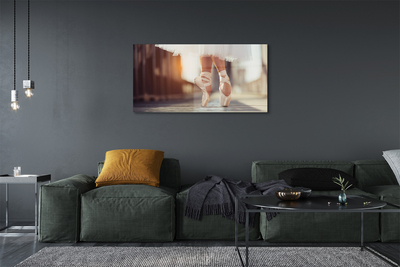 Quadro acrílico Pernas femininas com sapatilhas de balé brancas