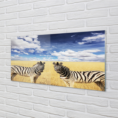 Quadro acrílico Campo de zebras