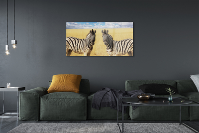 Quadro acrílico Campo de zebras