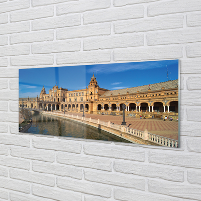 Pintura acrílica Praça da Cidade Velha da Espanha