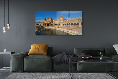 Pintura acrílica Praça da Cidade Velha da Espanha