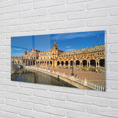 Pintura acrílica Praça da Cidade Velha da Espanha