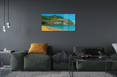 Quadro acrílico Espanha Praia Montanhas Cidade