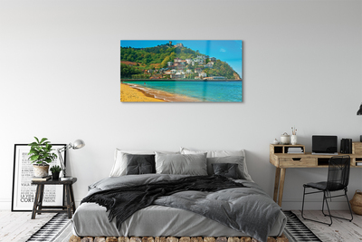 Quadro acrílico Espanha Praia Montanhas Cidade