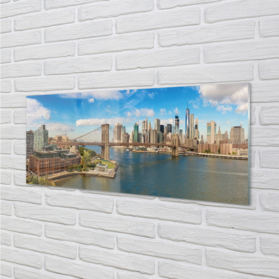 Quadro acrílico Panorama da ponte arranha-céus