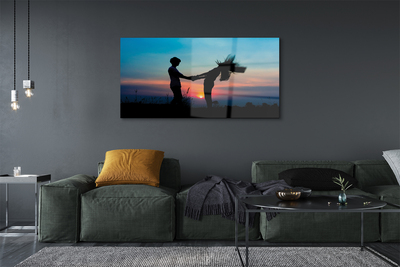 Quadro acrílico Pessoas pôr do sol céu