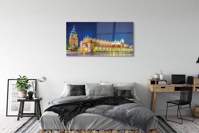 Pintura acrílica Salão de Tecidos de Cracóvia à noite