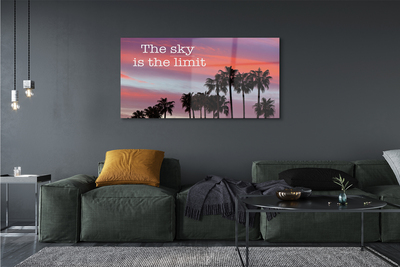 Quadro acrílico Pôr do sol com palmeiras