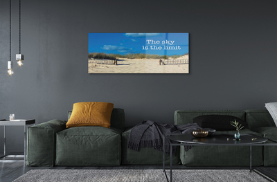 Pintura acrílica Inscrição no céu da praia