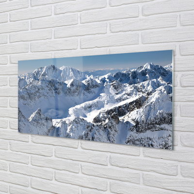 Pintura acrílica Montanhas neve de inverno