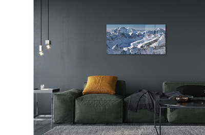 Pintura acrílica Montanhas neve de inverno