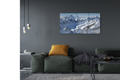 Pintura acrílica Montanhas neve de inverno