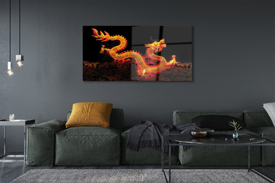 Quadro acrílico Dragão dourado