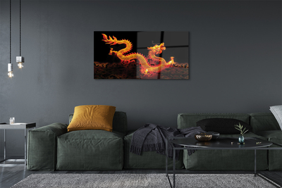 Quadro acrílico Dragão dourado