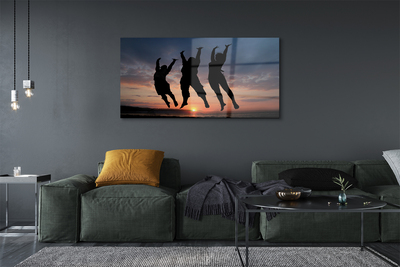 Pintura acrílica Pessoas pôr do sol nuvens