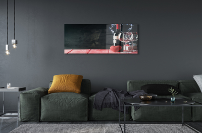 Quadro acrílico Taça de vinho em forma de coração