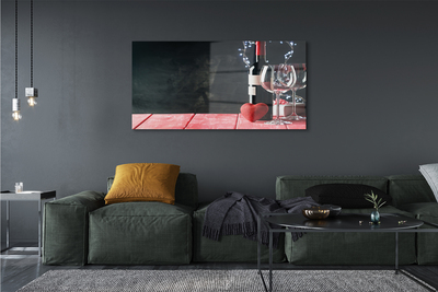 Quadro acrílico Taça de vinho em forma de coração