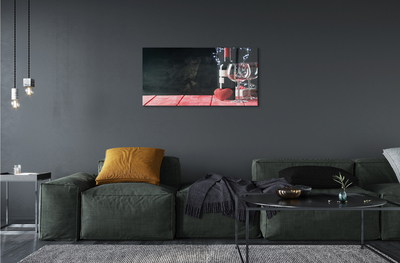 Quadro acrílico Taça de vinho em forma de coração