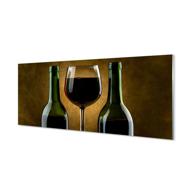 Quadro acrílico Uma taça de 2 garrafas de vinho
