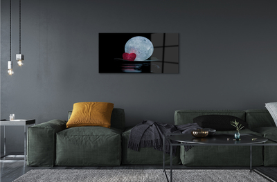 Pintura acrílica Coração Lua