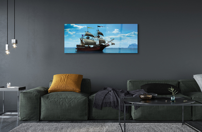 Quadro acrílico Navio céu nuvens mar