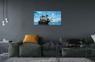 Quadro acrílico Navio céu nuvens mar