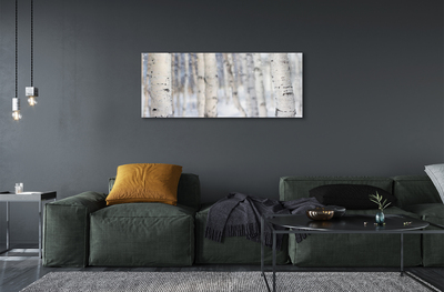 Pintura acrílica Árvores neve de inverno