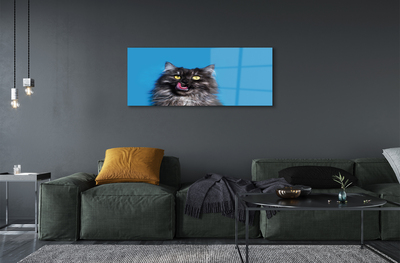 Quadro acrílico Um gato lambendo