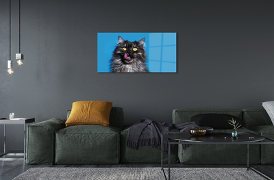 Quadro acrílico Um gato lambendo