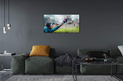 Pintura acrílica Homem defendendo a bola