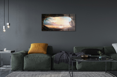 Pintura acrílica Caverna cruza pássaros