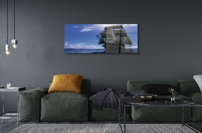 Quadro acrílico Mar, navio, nuvens