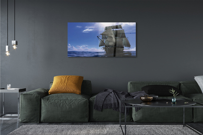 Quadro acrílico Mar, navio, nuvens
